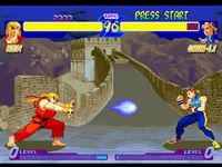 une photo d'Ã©cran de Street Fighter Alpha sur Sega Saturn